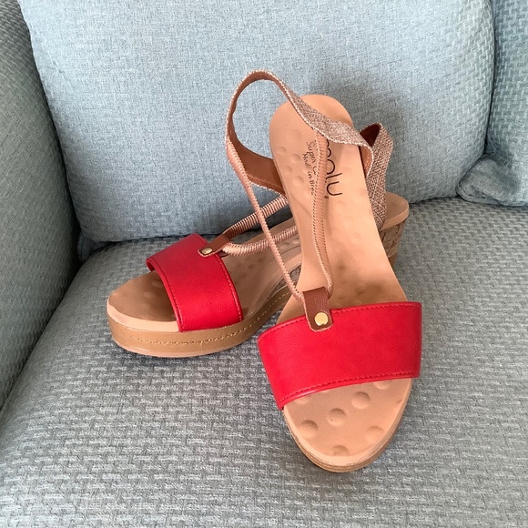 Women’s sandals, red - Picture 1 of 6
